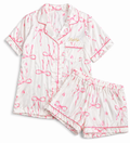 Luxefaja Women’s Pajama  Set- Bow & Heart Print (2- Piece Sleepwear)